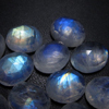 9x11 mm - 13pcs - AAA high Quality Rainbow Moonstone Super Sparkle Rose Cut Oval Faceted -Each Pcs Full Flashy Gorgeous Fire